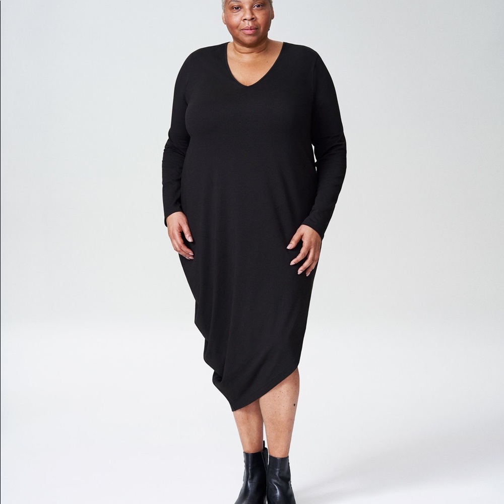 Universal Standard V Neck Long Sleeve Geneva Dress